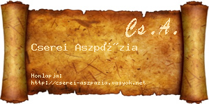 Cserei Aszpázia névjegykártya